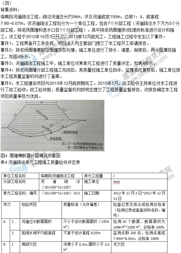 全網首發(fā)：2016二建《水利水電工程管理》試題及答案（案例題）