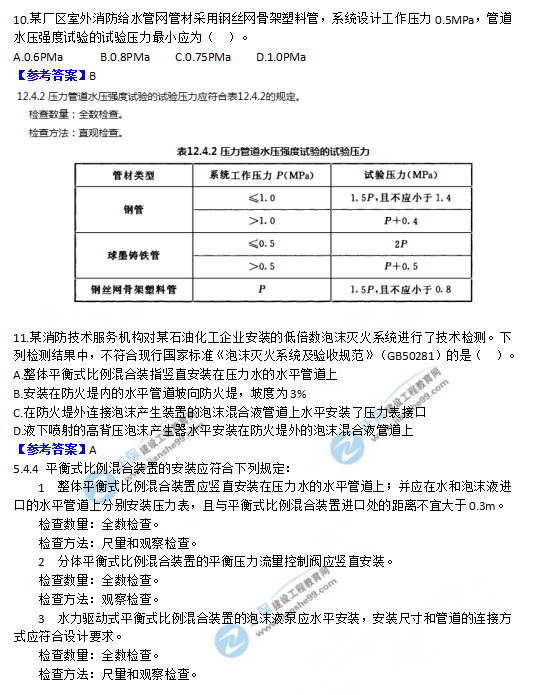 2018一級消防工程師《消防安全技術綜合能力》試題及答案解析